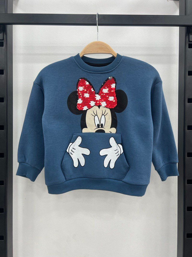 1-5 Yaş Aralığı Pul Detaylı Polarlı Kışlık Sweat