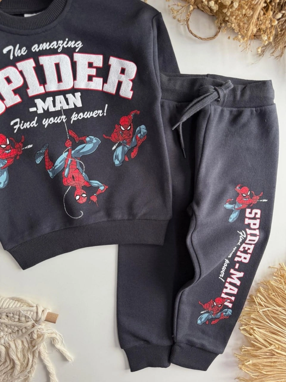 2-8 Yaş Spiderman Takım Antrasit