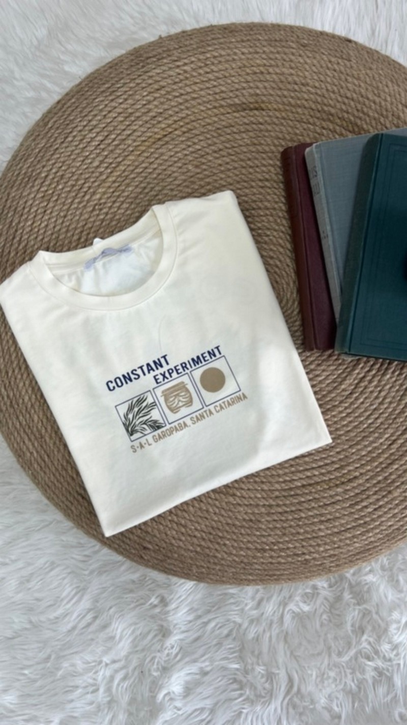8-14 Yaş Conrast Tshirt Krem