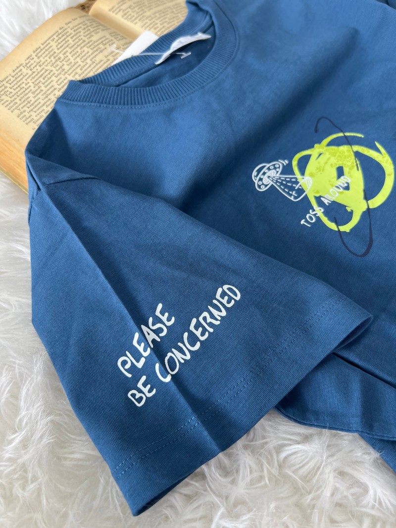 8-14 Yaş Uzaylı  T-shirt Lacivert