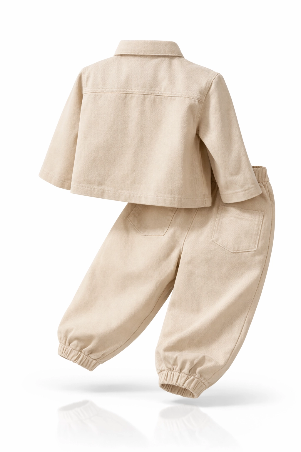 2-6 Yaş Gabardin Ceketli Takım Bej