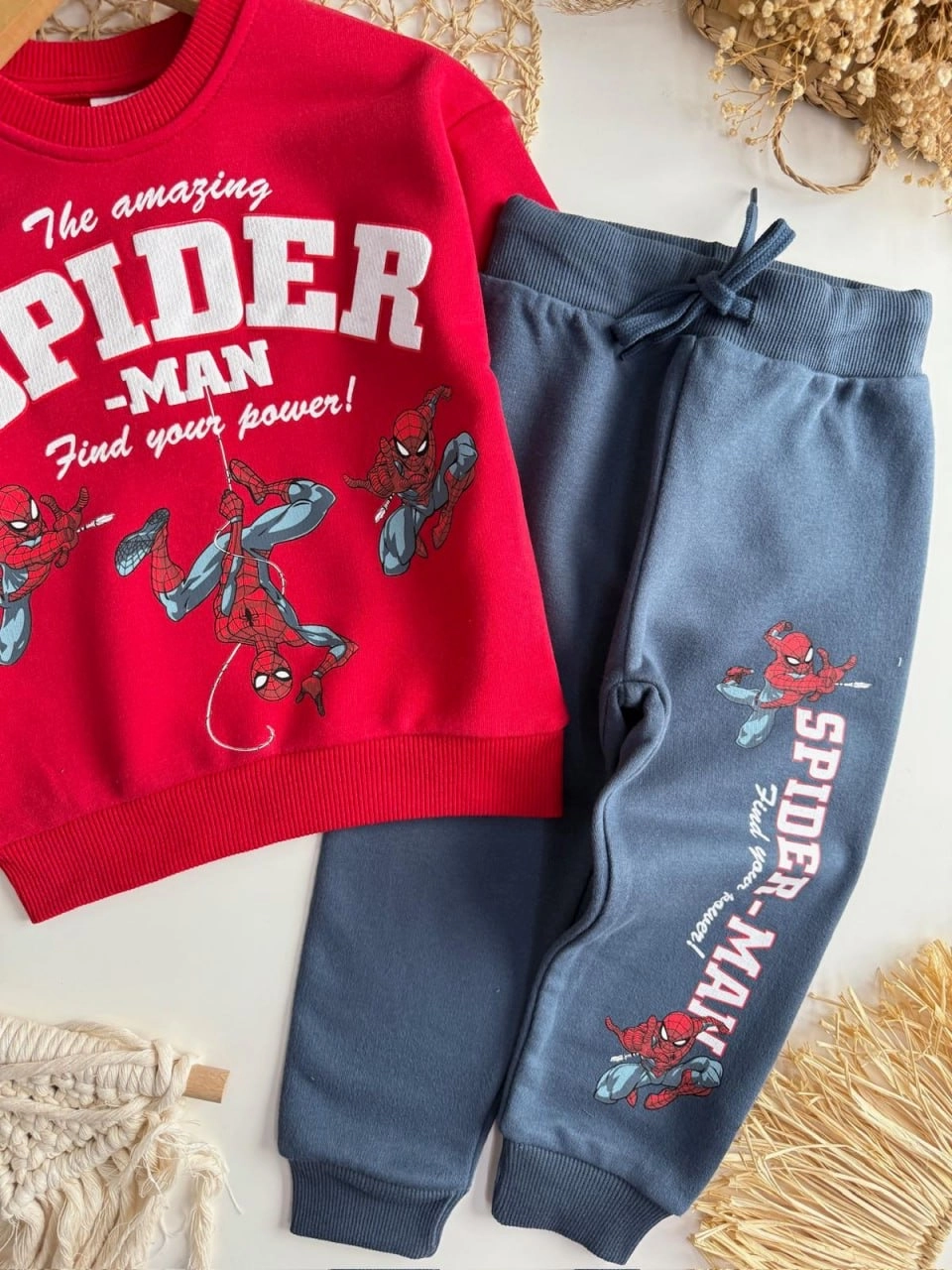 2-8 Yaş Spiderman Takım Kırmızı