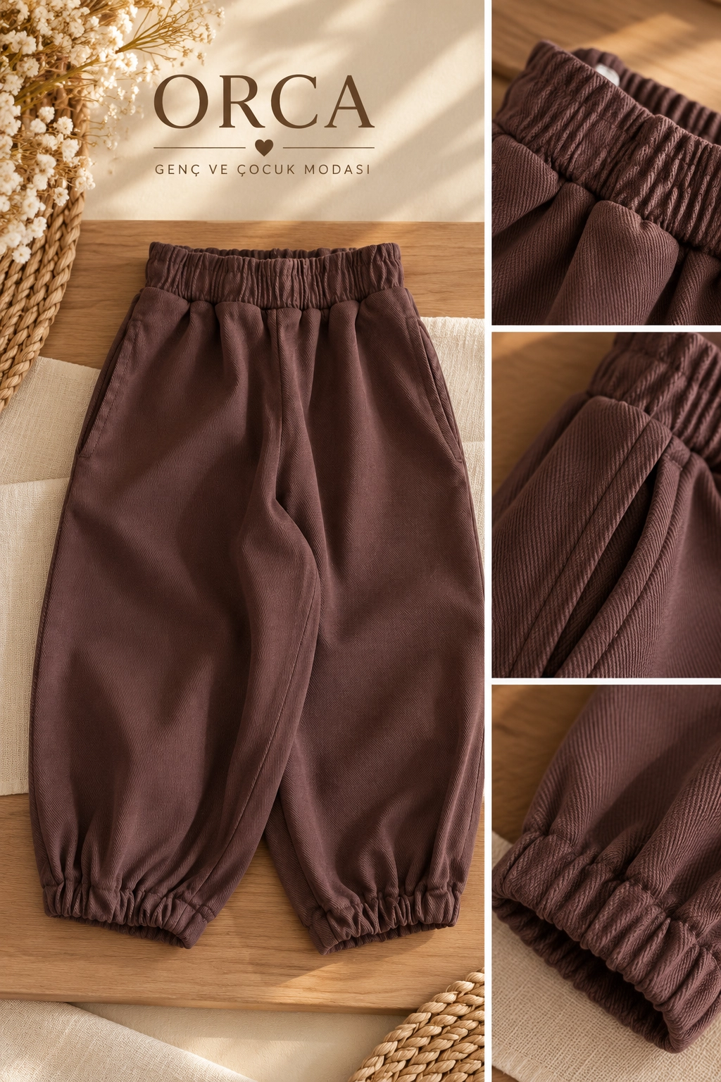 Kız Çoçuk Viscon Pantolon Kahve (1-4 yaş)