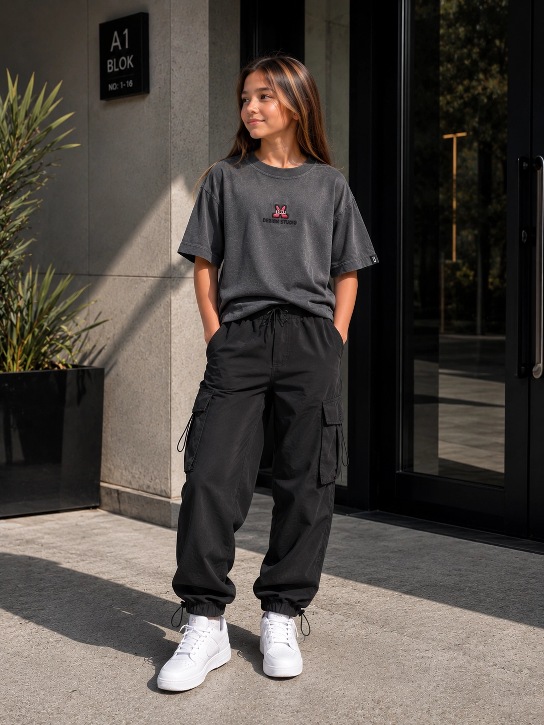 9-14 Design Stüdio T-shirt Gri