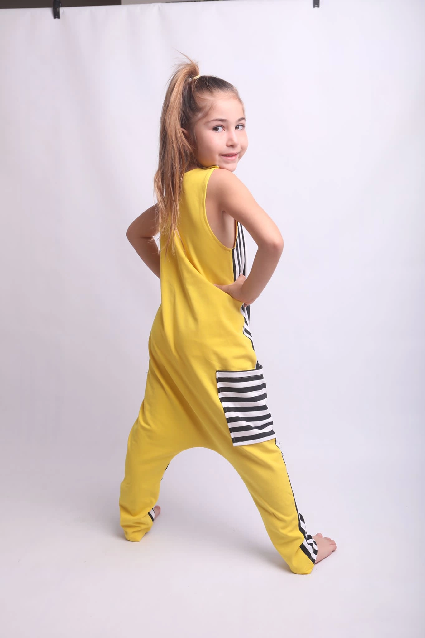 Unısex 2-8 Yaş Şalvar Model Tulum Sarı