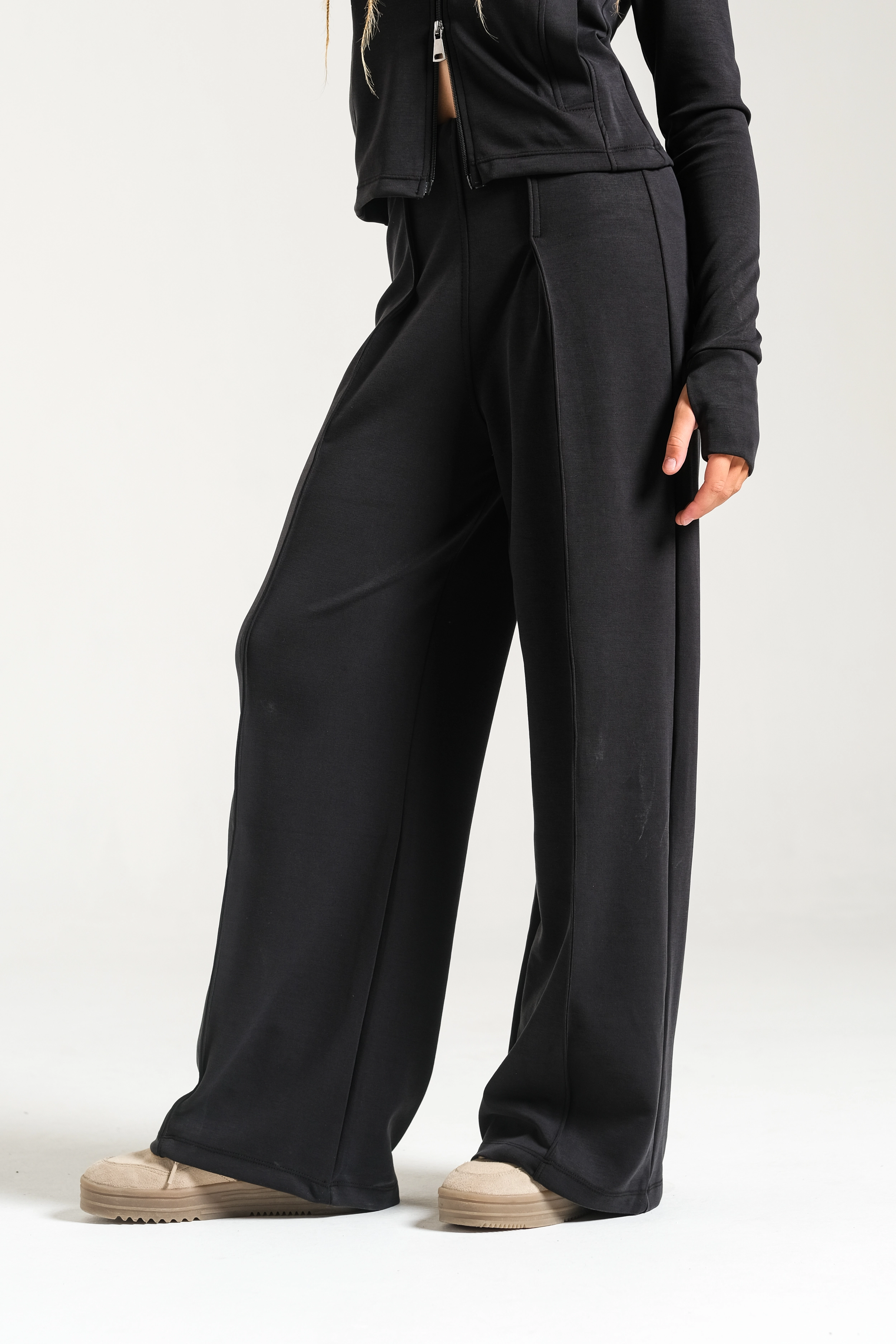 Kız Çocuk Pileli Modal Pantolon Siyah(9-15 yaş)
