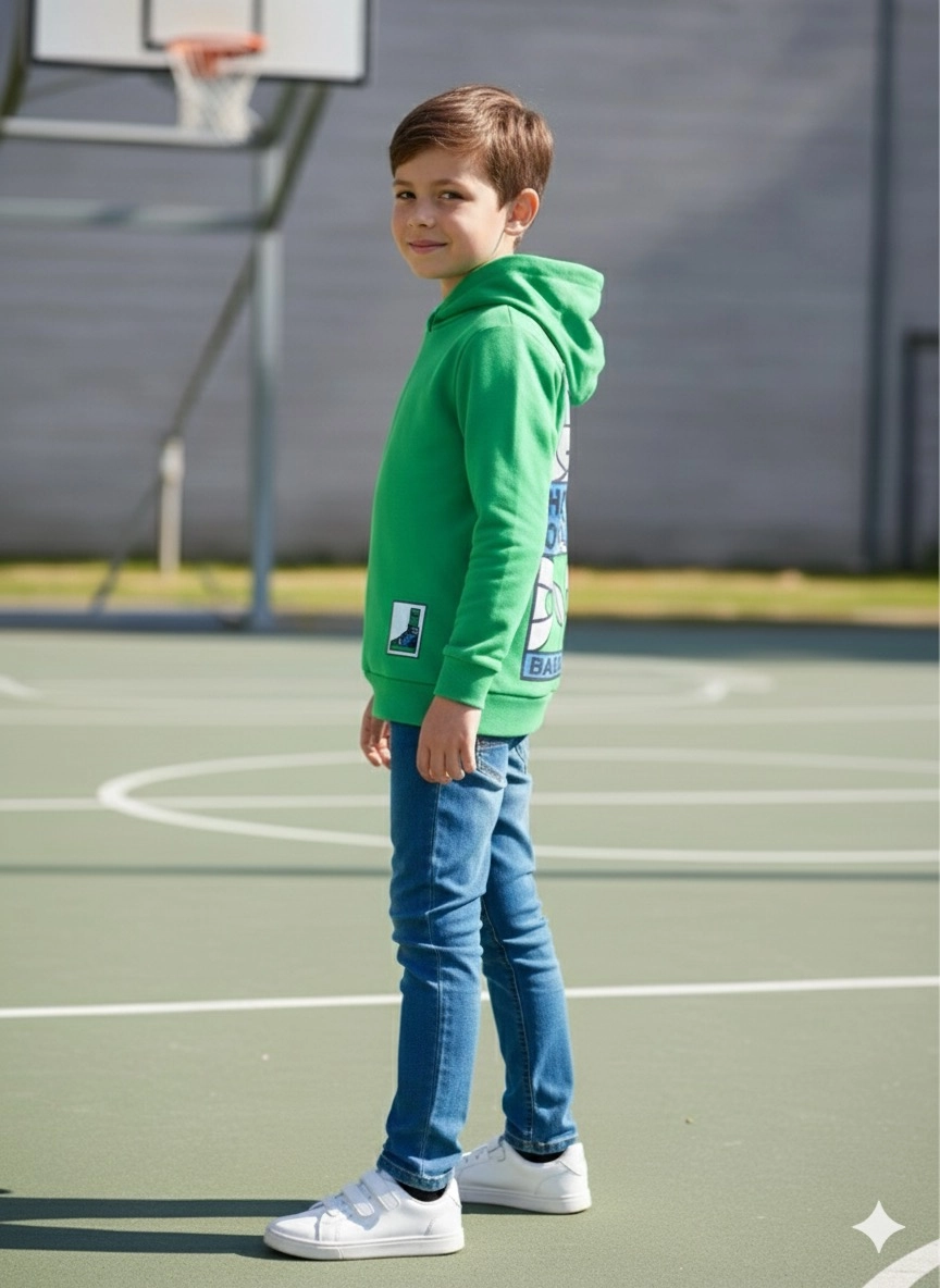 4-8 Yaş Sport Sweat Yeşil