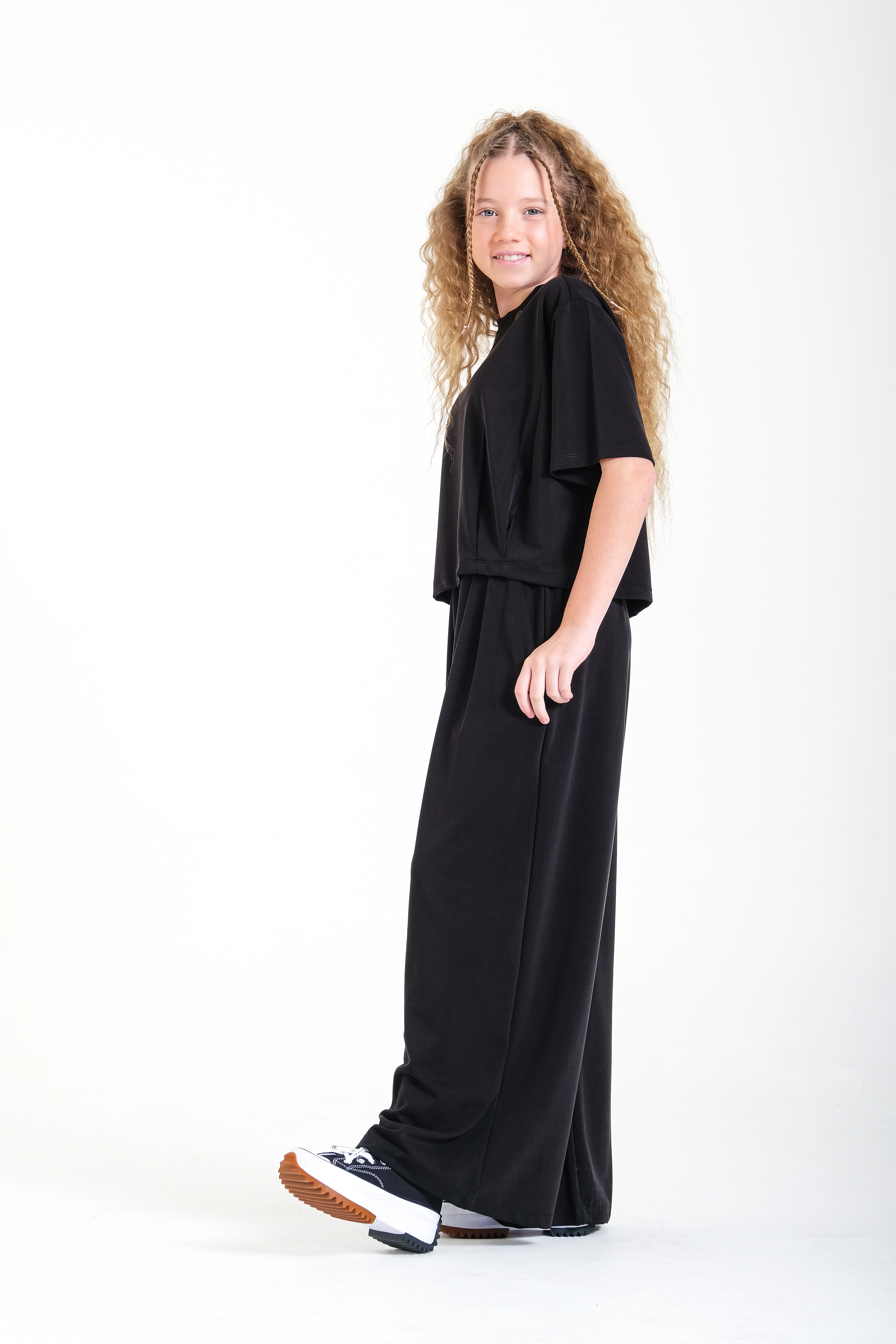 8-15 Modal T-shirt Siyah