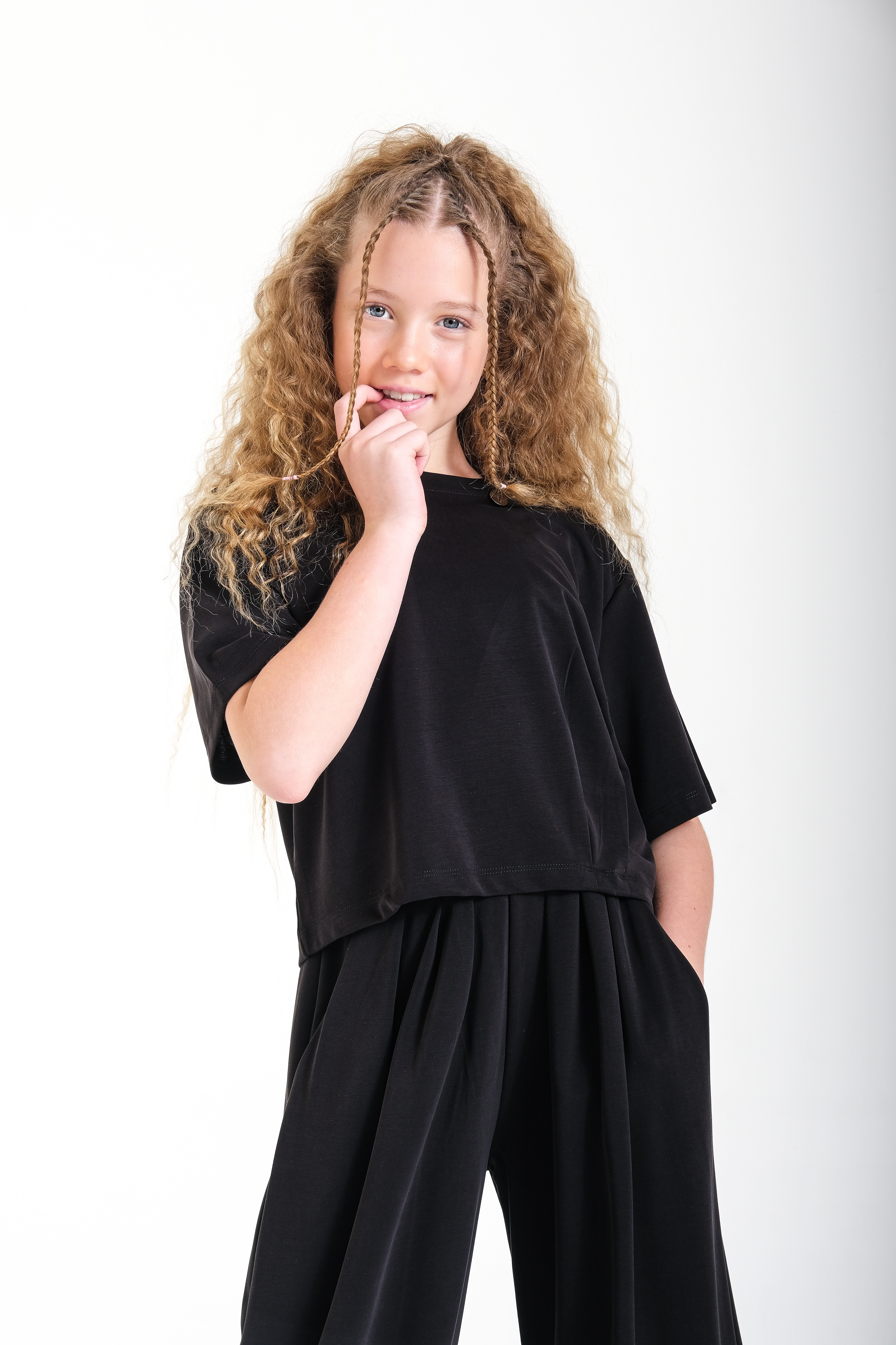 8-15 Modal T-shirt Siyah