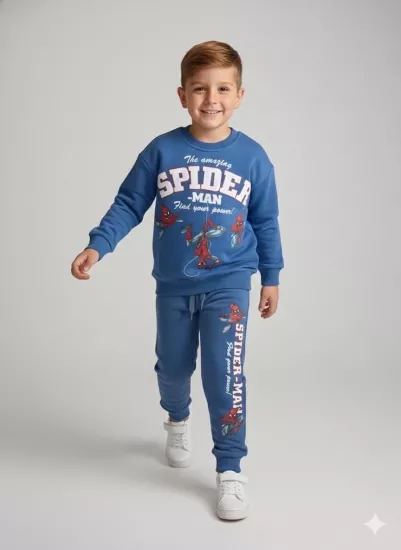 2-8 Yaş Spiderman Takım Mavi