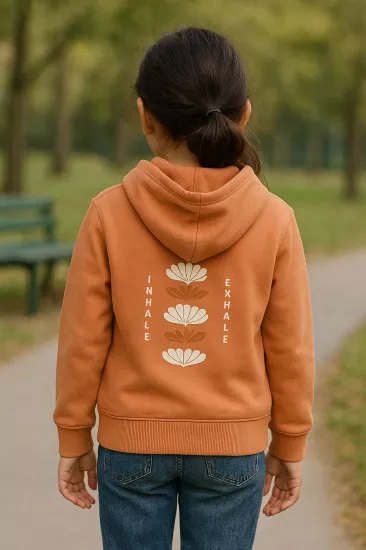 8-14 Yaş Lotus Fermuarlı Hırka Turuncu