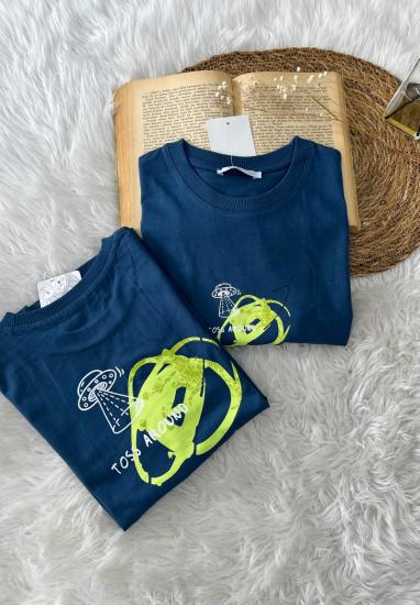 8-14 Yaş Uzaylı  T-shirt Lacivert