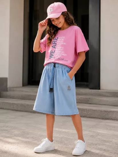 9-14 Wear Amazing Baskılı Oversize T-Shırt Pembe