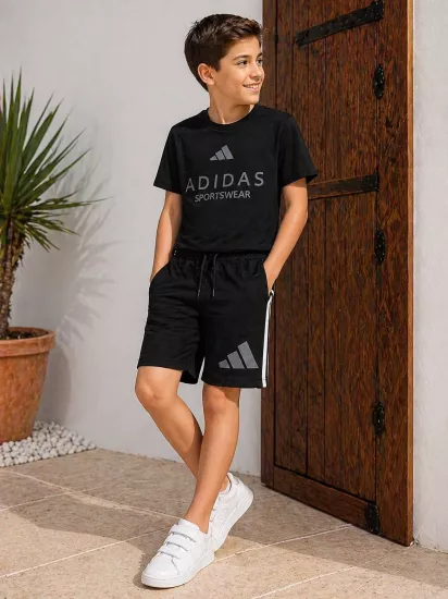 3-10 Yaş Adidas Şortlu Takım Siyah