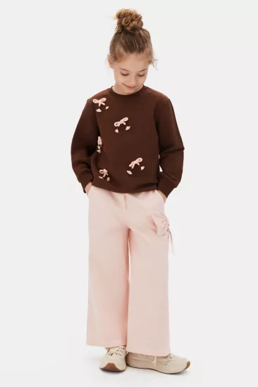 NK 4-8 Yaş Ribbon Fiyonk Detaylı Takım Brown