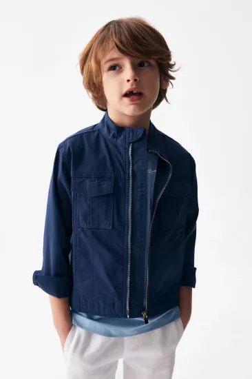 4-8 Yaş Denim Ceket Lacivert