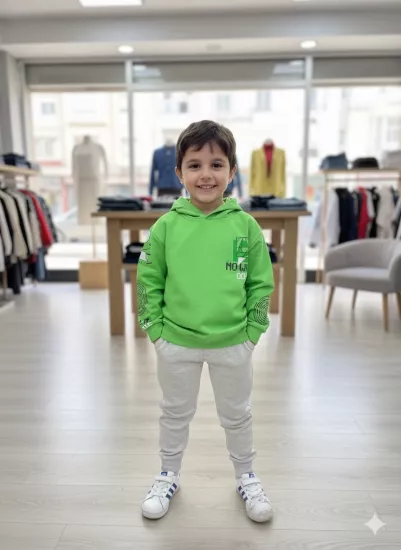 4-8 Yaş No Wıfı Sweat Yeşil