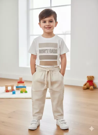 1-5 Yaş Cotton 2 li Takım Taba