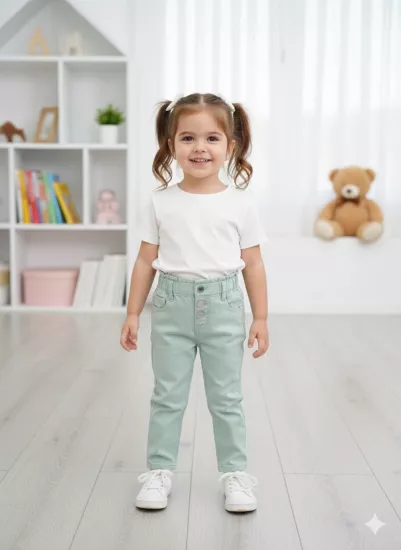 2-6 Yaş Su Yeşili Pantolon