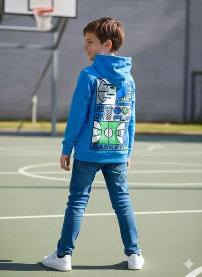 4-8 Yaş Sport Sweat Mavi