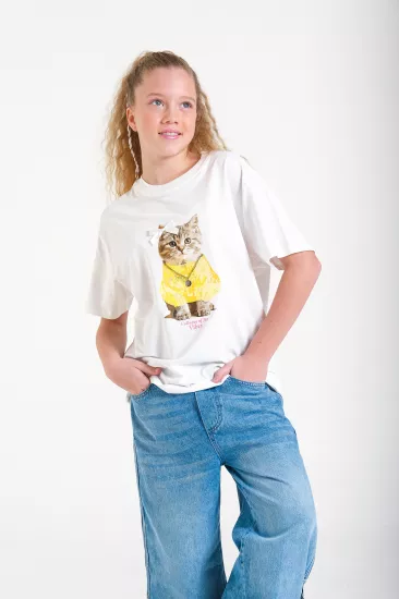 8-15 Yellow Cat T-shirt