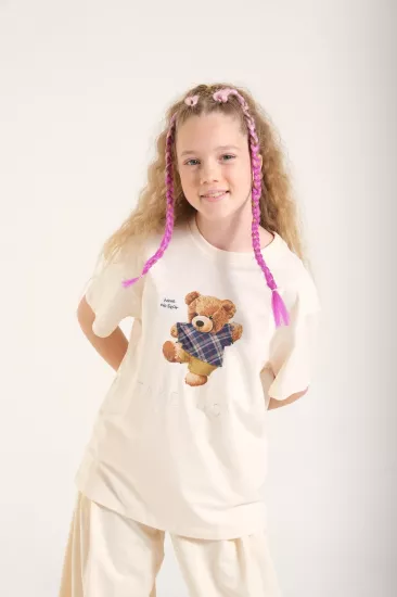 8-15 Teddy T-shirt Krem