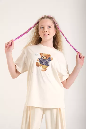 8-15 Teddy T-shirt Krem