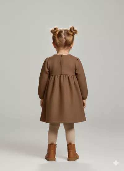 NK 1-4 Yaş Yesım Elbise Camel