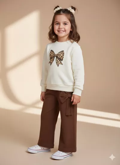 NK 4-8 Yaş Twınkle Sweat Fıyonklu Pantolon 2Li Takım
