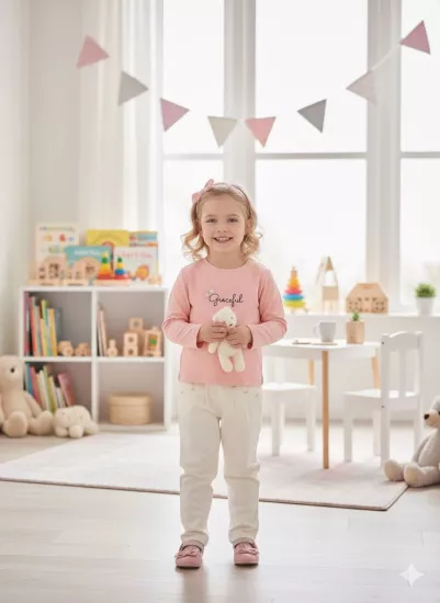 NK 1-4 Yaş Graceful Badi Coral Little Pantolon 2Li Takım