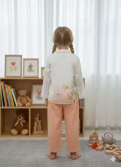 NK 1-4 Yaş Arrakıs Gömlek Tshırt Pastel Pantolon 3Lü Takım