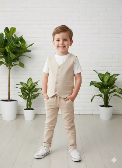 1-6 Yaş Yelek Pantolon 2Li Takım