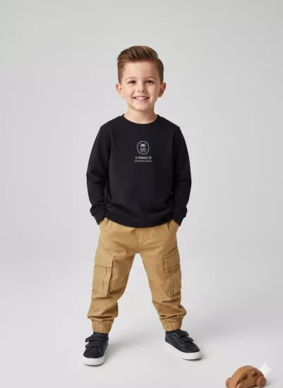 NK 1-4 Yaş Ağaçlı Sweat Camel Pantolon 2Li Takım