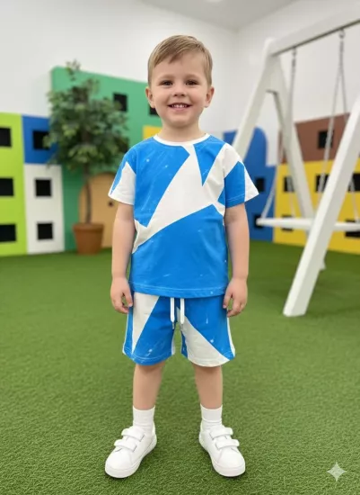 1-5 Yaş Blue Bolt Şortlu Takım