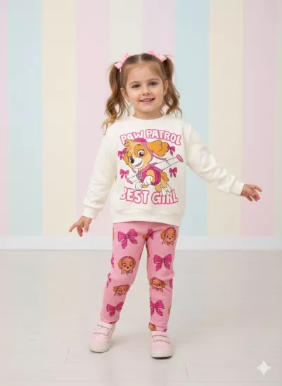 2-8 Yaş Aralığı Paw Patrol Best Girl Sweatshirt Ve Fitilli Taytlı Takım