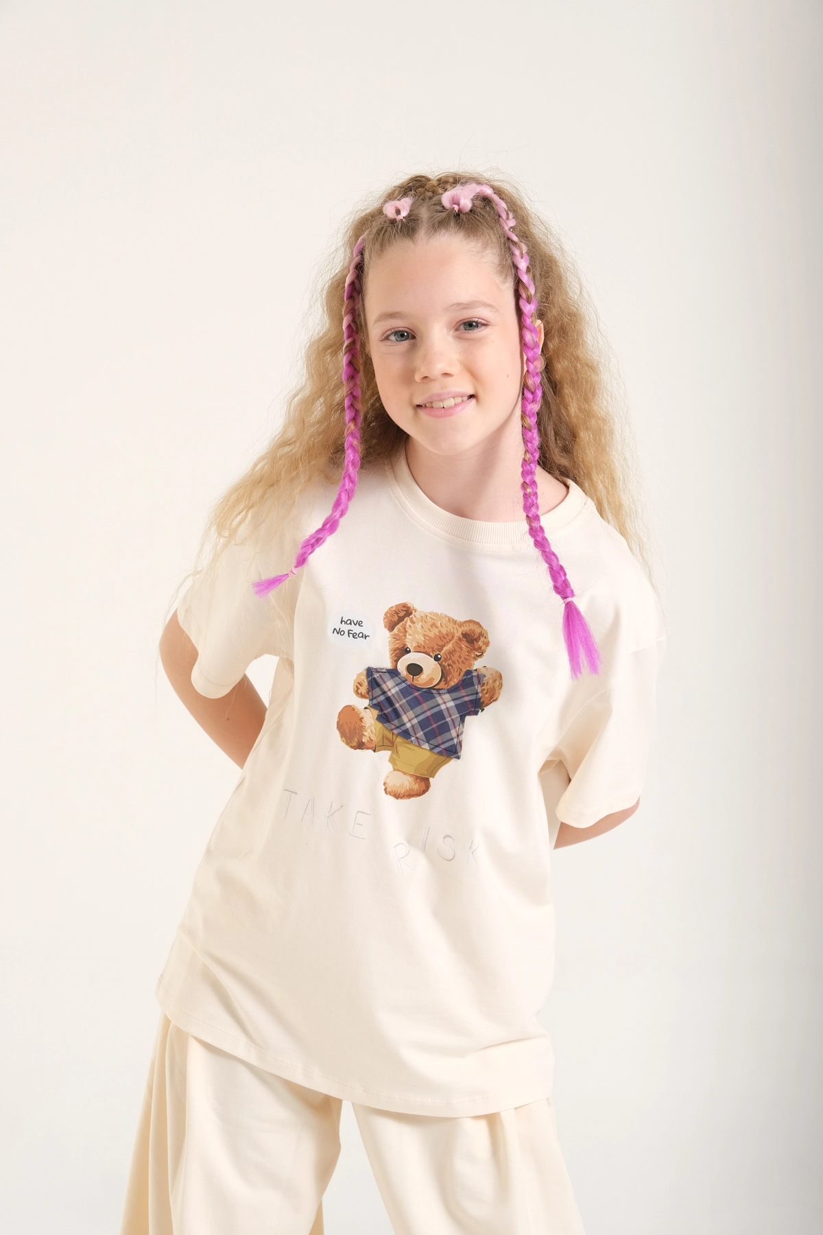 8-15 Teddy T-shirt Krem