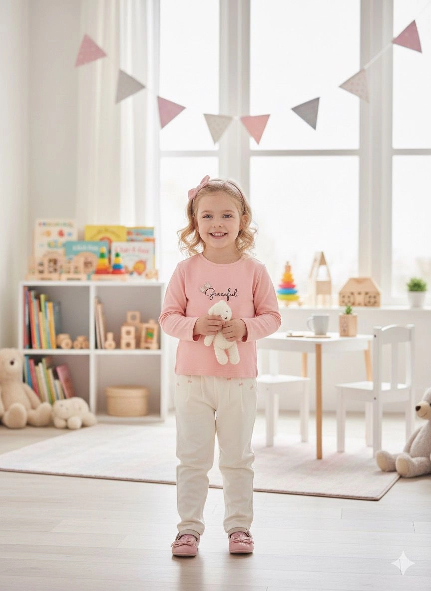 Nk 1-4 Yaş Graceful Badi Coral  Little Pantolon 2Li Takım