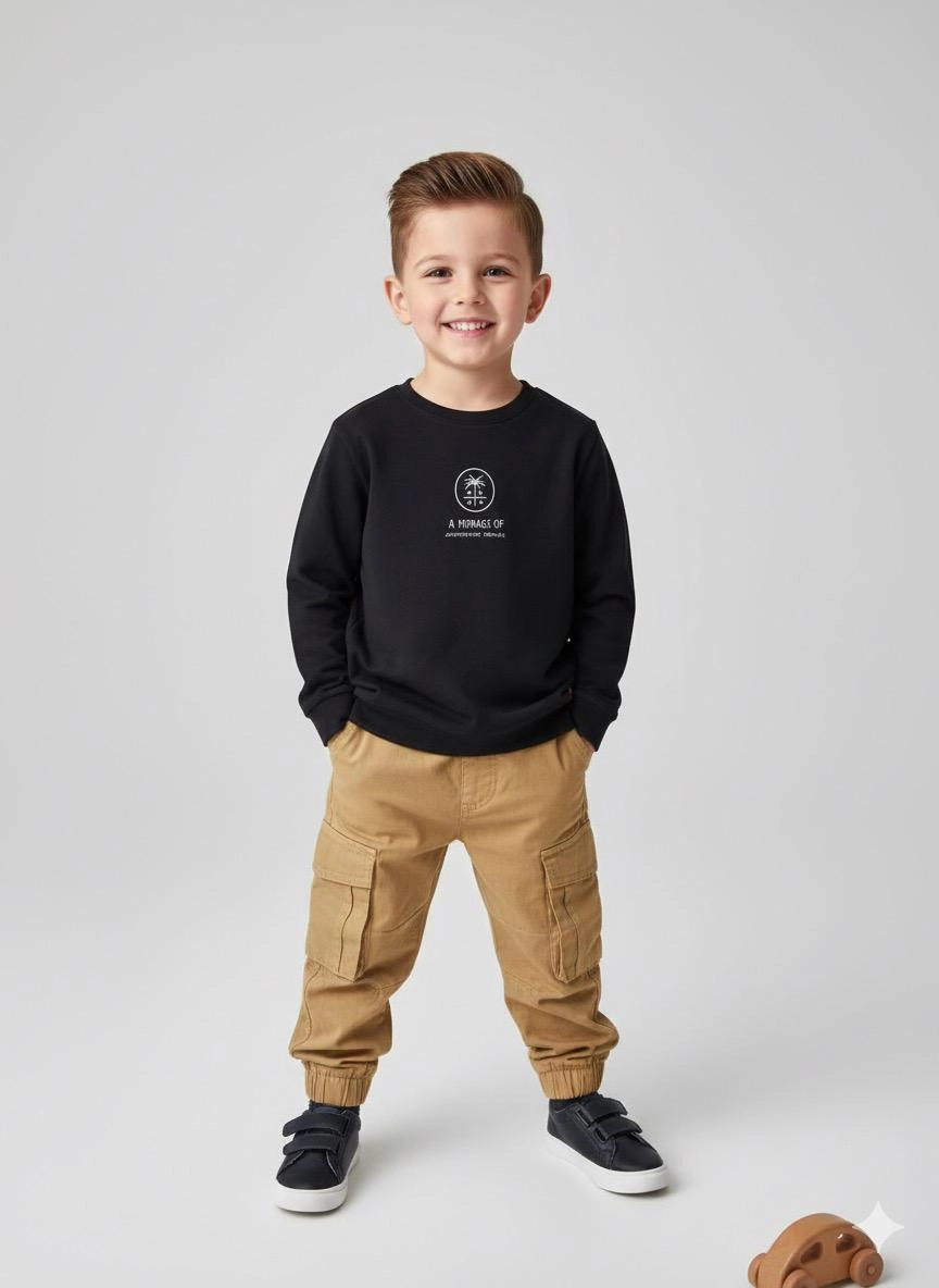 Nk 1-4 Yaş Ağaçlı Sweat Camel Pantolon 2Li Takım